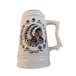Vintage Fairway Made in Japan Native American Chief Symbols Mini Beer Stein Mug